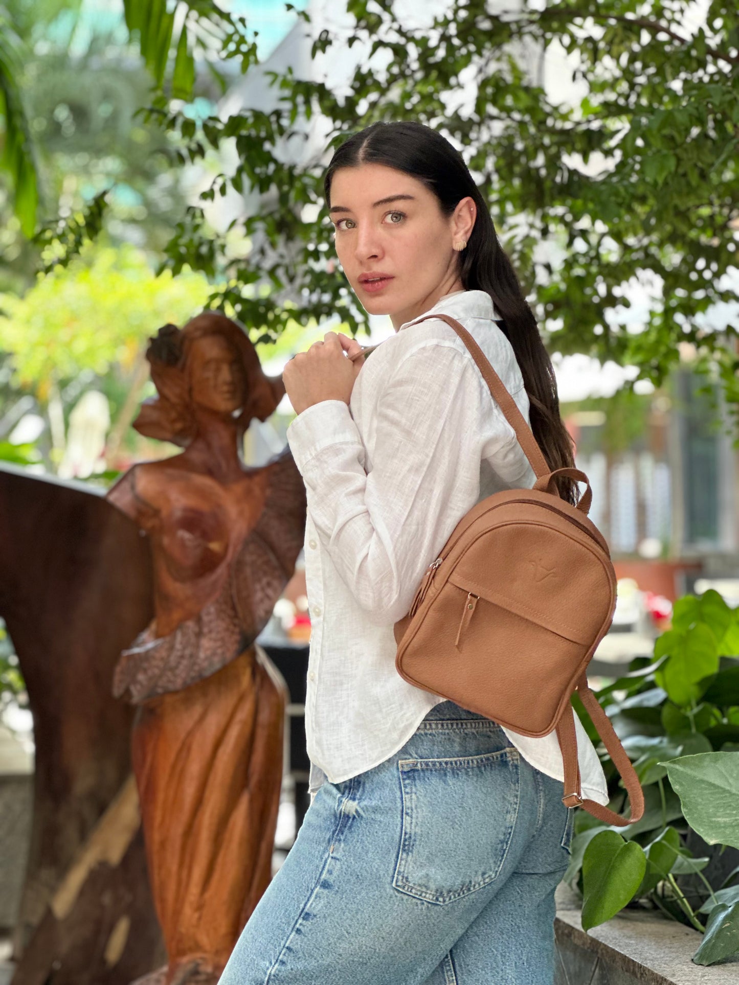 VIS Small Leather Backpack